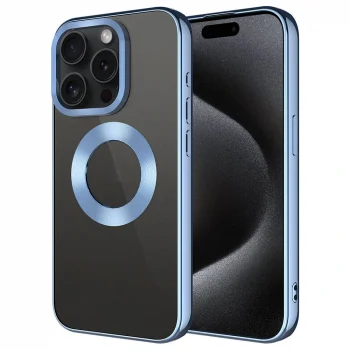 iPhone 15 Pro Kılıf Tek Kamera Çerçeveli Logo Gösteren Omega Kapak