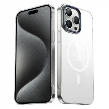 iPhone 15 Pro Uyumlu Kılıf Wireless Şarj Özellikli Şeffaf Kapak