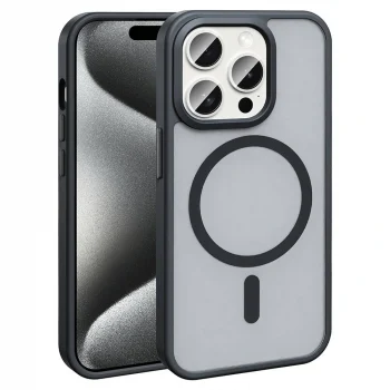 iPhone 15 Pro Max Kılıf M-safe Şarj Özellikli Mat Arka Yüzey Sio Kapak