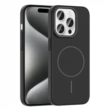 iPhone 15 Pro Max Kılıf M-safe Şarj Özellikli Ruby Sert Kapak