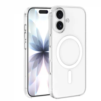 iPhone 16 Kılıf IC Çipli Wireless Şarj Özellikli Şeffaf Orjin Kapak