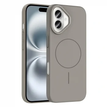 iPhone 16 Kılıf M-safe Şarj Özellikli Ruby Sert Kapak