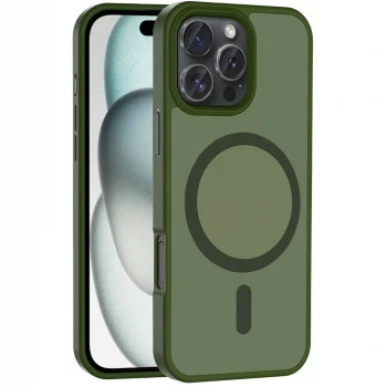 iPhone 16 Pro Kılıf M-safe Şarj Özellikli Mat Arka Yüzey Sio Kapak