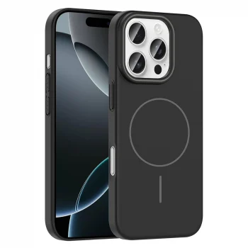 iPhone 16 Pro Kılıf M-safe Şarj Özellikli Ruby Sert Kapak