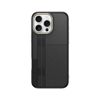 iPhone 16 Pro Max Kılıf M-safe Şarj Özellikli Karbon Fiber Görünümlü Antina Kapak