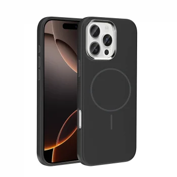 iPhone 16 Pro Max Kılıf M-Safe Şarj Özellikli Metal Kamera Çerçeveli Edi Silikon Kapak