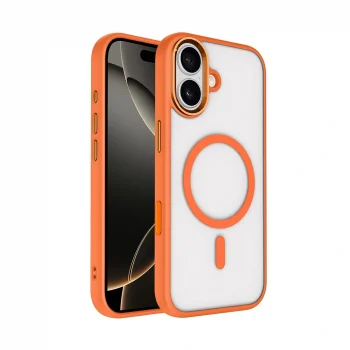 iPhone 17 Kılıf Wireless Şarj Özellikli Krom M-safe Silikon Kapak