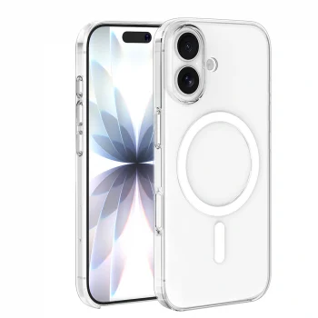 iPhone 17 Kılıf Wireless Şarj Özellikli Şeffaf Orjin Kapak