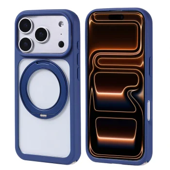 iPhone 17 Pro Kılıf M-Safe Şarj Özellikli Standlı Piza Silikon Kapak