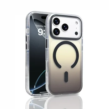 iPhone 17 Pro Kılıf M-safe Şarj Özellikli Transparan Renk Geçişli Toros Kapak