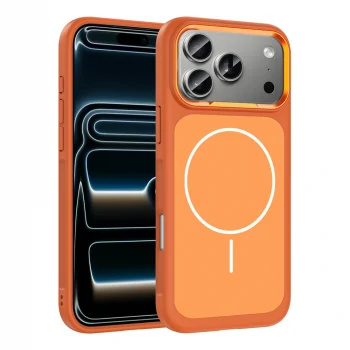 iPhone 17 Pro Max Kılıf M-Safe Şarj Özellikli Metal Kamera Çerçeveli Sanremo Silikon Kapak