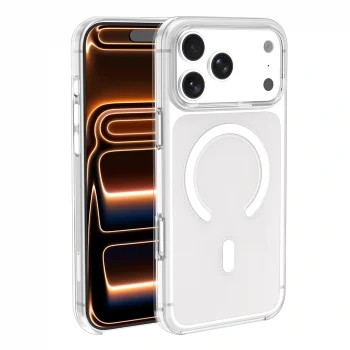 iPhone 17 Pro Max Kılıf Wireless Şarj Özellikli Şeffaf Orjin Kapak