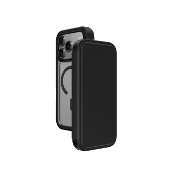 iPhone 17 Pro PU Kartlıklı Kapaklı Amazingthing Glamour Foilo Serisi Kılıf