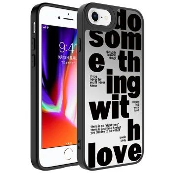 iPhone 7 Kılıf Aynalı Desenli Kamera Korumalı Parlak Mirror Kapak