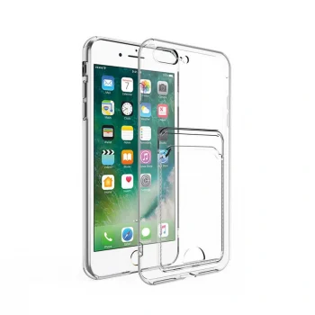 iPhone 8 Kılıf Kartlıklı Şeffaf Setra Clear Silikon Kapak