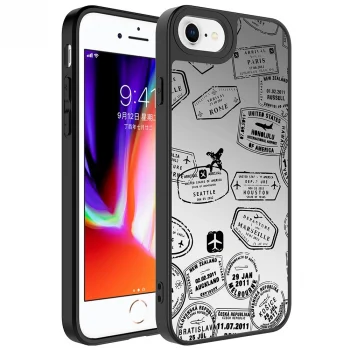 iPhone SE 2020 Kılıf Aynalı Desenli Kamera Korumalı Parlak Mirror Kapak