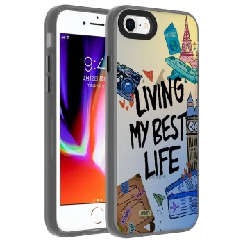 iPhone SE 2020 Kılıf Desenli Dragon Sert Kapak