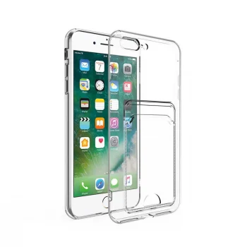 iPhone SE 2020 Kılıf Kartlıklı Şeffaf Setra Clear Silikon Kapak