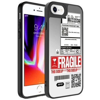 iPhone SE 2022 Kılıf Aynalı Desenli Kamera Korumalı Parlak Mirror Kapak
