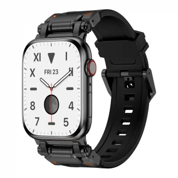 Watch 7 45mm KRD-101 Titanyum Metal Başlıklı Silikon Kordon