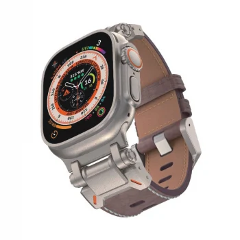 Watch Ultra 49mm KRD-114 Metal Başlıklı Suni Deri Kordon