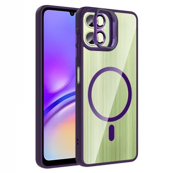 Samsung A07 Kılıf Standlı ve Kamera Lens Hediyeli Etro Kapak