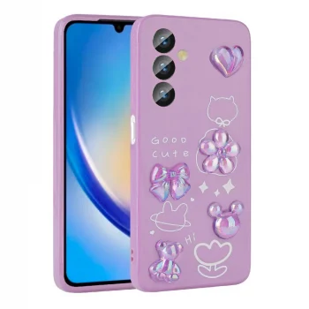 Samsung A14 5G Kılıf Kabartma Figürlü Parlak Toys Silikon Kapak