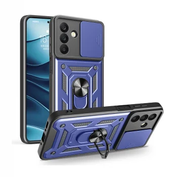 Samsung A17 Kılıf Magnetik Standlı Kamera Korumalı Sürgülü Vega Kapak