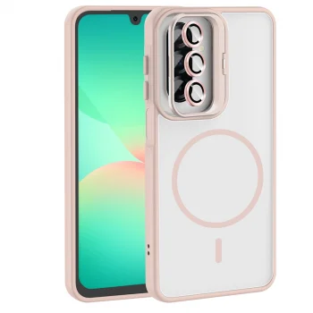 Samsung A17 Kılıf Standlı ve Kamera Lens Hediyeli Etro Kapak