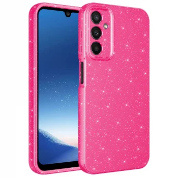 Samsung A24 Kılıf Kamera Korumalı Simli Lüks Koton Kapak