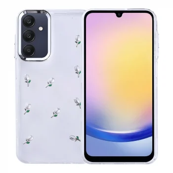 Samsung A25 Kılıf Airbag Tasarımlı Simli Şeffaf Kutup Kapak