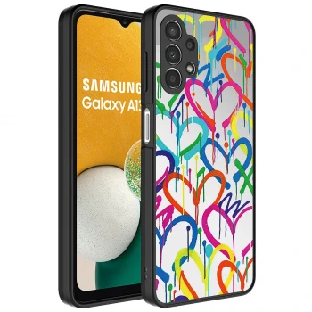 Samsung A32 4G Kılıf Aynalı Desenli Kamera Korumalı Parlak Mirror Kapak