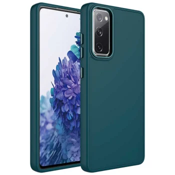 Samsung S20 FE Kılıf Metal Çerçeve ve Buton Tasarımlı Silikon  Luna Kapak