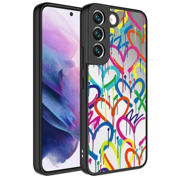 Samsung S21 FE Kılıf Aynalı Desenli Kamera Korumalı Parlak Mirror Kapak