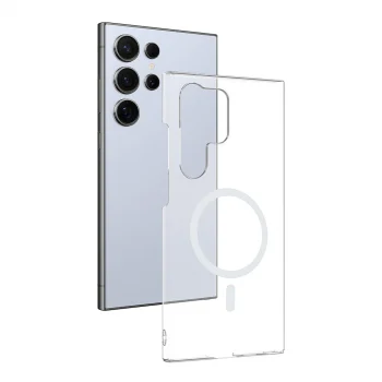 Samsung S22 Ultra Kamera Korumalı M-Safe Şarj Özellikli Şeffaf London Sert PC Kapak