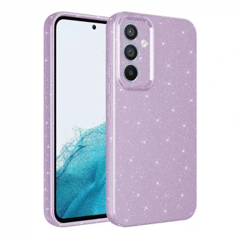 Samsung S23 FE Kılıf Kamera Korumalı Simli Lüks Koton Kapak