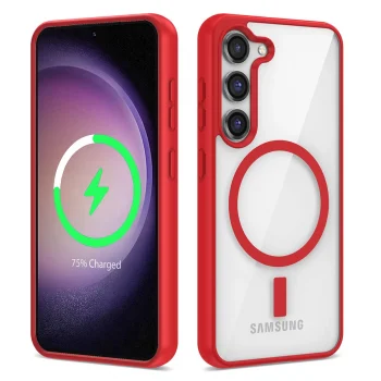 S23 Plus Kılıf M-safe Wireless Şarj Özellikli Silikon Ege Kapak