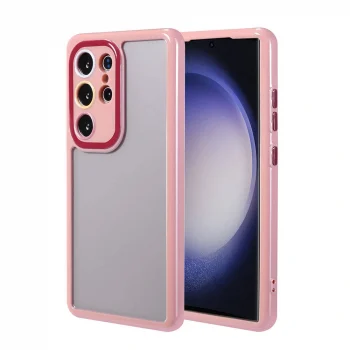 Samsung S23 Ultra Kılıf Kamera Korumalı Renkli Kenar ve Çerçeve Tasarımlı Vitamin Kapak