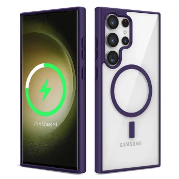 S23 Ultra Kılıf M-safe Wireless Şarj Özellikli Silikon Ege Kapak