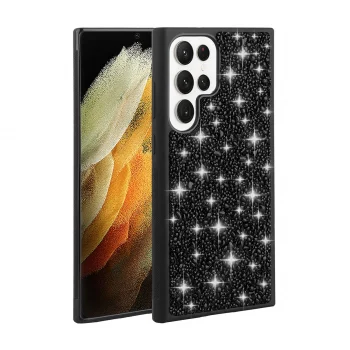 Samsung S23 Ultra Kılıf Parlak Taşlı Tasarım Linea Kapak