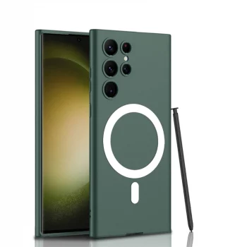 S23 Ultra Kılıf Wireless Şarj Özellikli Kıpta M-safe Silikon Kapak