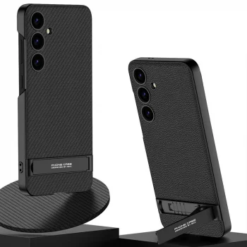 Samsung S24 Kılıf Kamera Korumalı Leather Dikey Standlı Ays Kapak