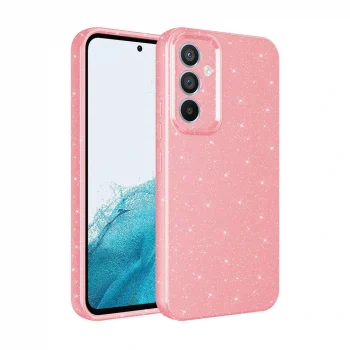 Samsung S24 Plus Kılıf Kamera Korumalı Simli Lüks Koton Kapak