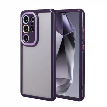 Samsung S24 Ultra Kılıf Kamera Korumalı Renkli Kenar ve Çerçeve Tasarımlı Vitamin Kapak