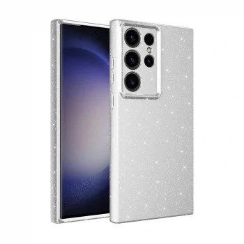 Samsung S24 Ultra Kılıf Kamera Korumalı Simli Lüks Koton Kapak