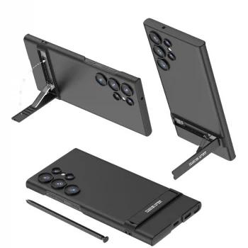 Samsung S24 Ultra Kılıf Kamera Korumalı Dikey Standlı Ays Kapak