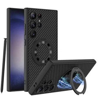 Samsung S24 Ultra Wireless Şarj Özellikli Kıpta Standlı M-safe Silikon Kapak