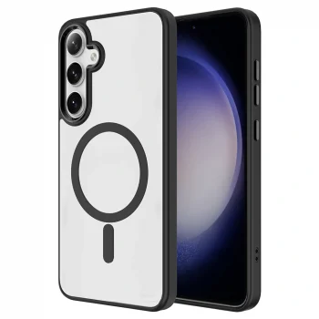 Samsung S25 Kılıf M-safe Şarj Özellikli Krom M-safe Silikon Kapak