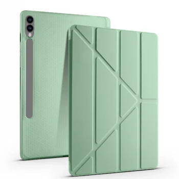 Samsung Tab S10 Plus Kılıf Tri Folding Kalem Bölmeli Standlı Kılıf