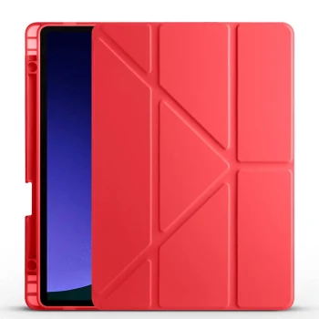 Samsung Tab S9 Kılıf Tri Folding Kalem Bölmeli Standlı Kılıf